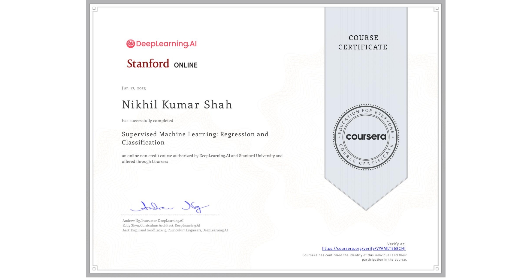 Supervised Machine Learning: Regression and Classification